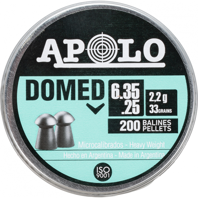 Пуля пневматическая APOLO DOMED 6,35мм, 2,2гр (200 шт.) 00216513 Пуля пневматическая APOLO DOMED 6,35мм, 2,2гр (200 шт.) 00216513