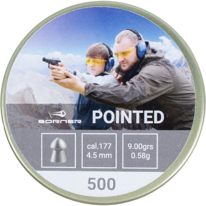 Пуля пневматическая BORNER POINTED 4,5мм, 0,58гр (500 шт.) 00184651 Пуля пневматическая BORNER POINTED 4,5мм, 0,58гр (500 шт.) 00184651
